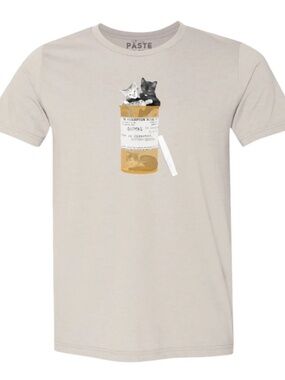 Take 2 Cats and call me in the Morning T-shirt by PASTE in White -Sz LGE